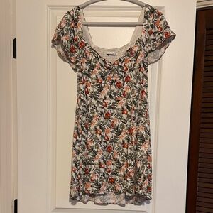 Floral Print Flutter Sleeve Abercrombie Women's Mini Dress